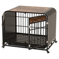 Heavy Duty Dog Crate Furniture Wooden Table Pet Dog Cage Kennel House Indoor Side End Table Decor With Removable Trays And Lockable Wheels For Small Dogs 33