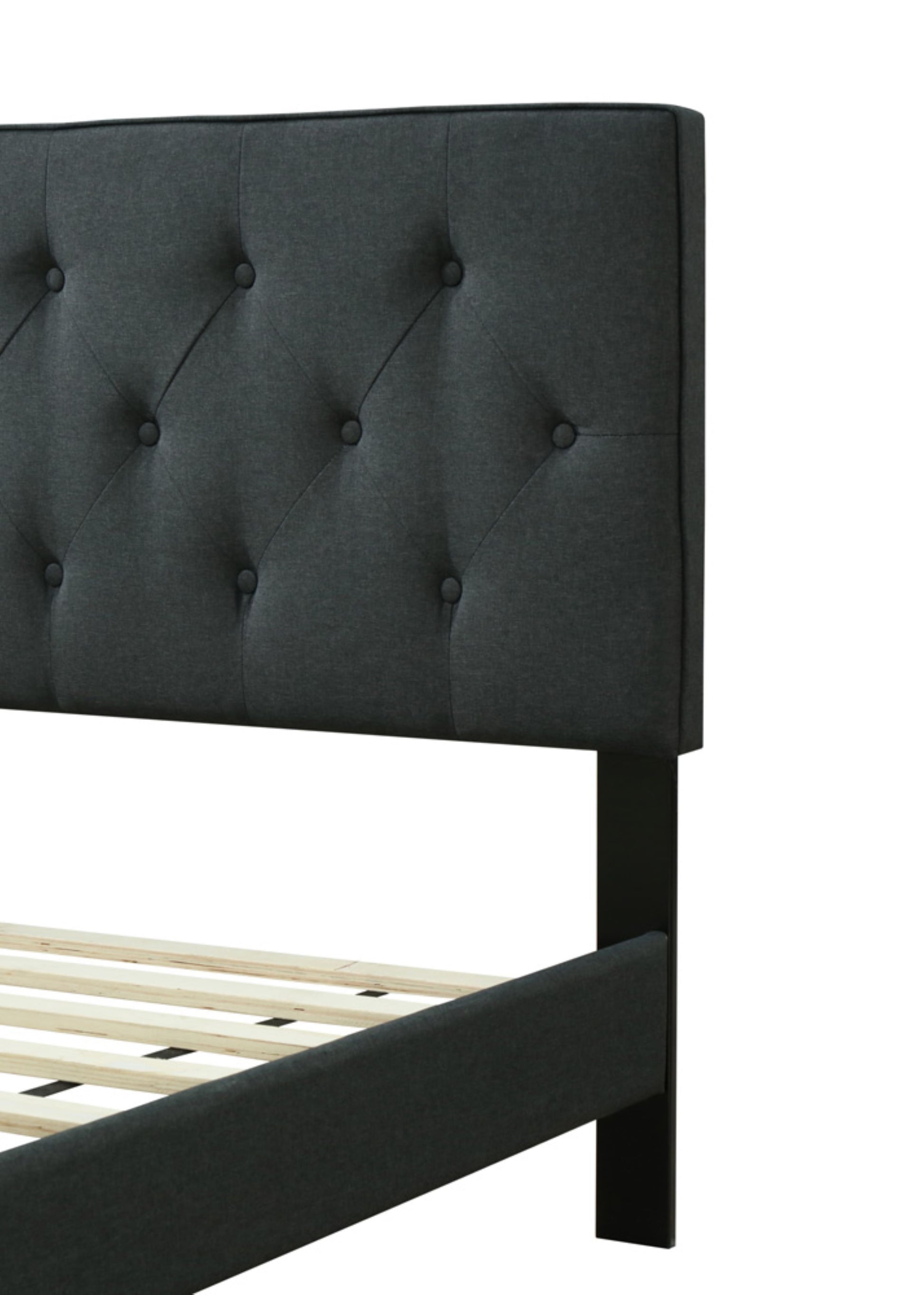 Twin Sized Tufted Bed In A Box W Usb Black Upholstered