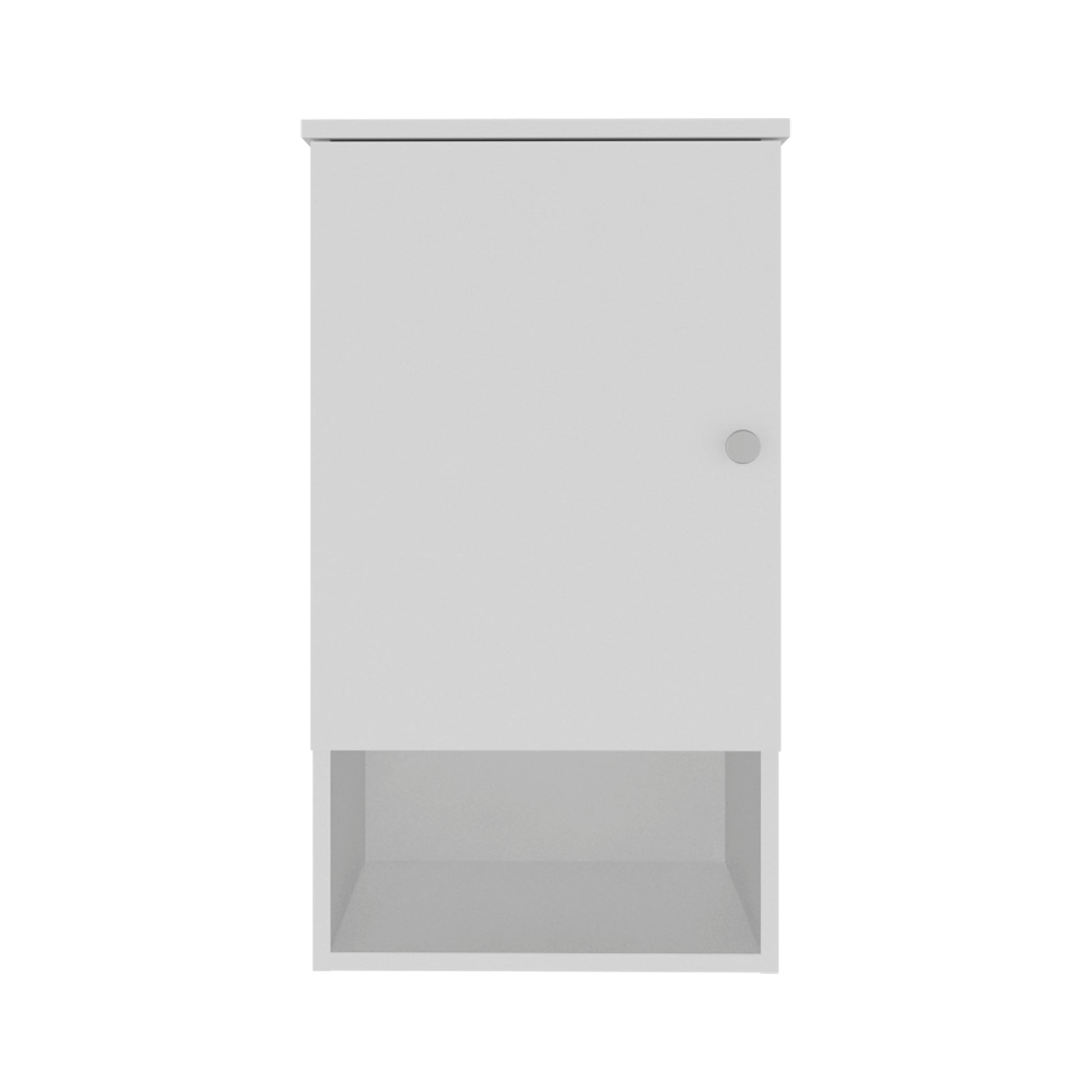 Bathbi 28" Tall Medicine Cabinet With Two Interior Shelves And One Open Shelf White 1 3 Bathroom Wall Mounted Modern Particle Board