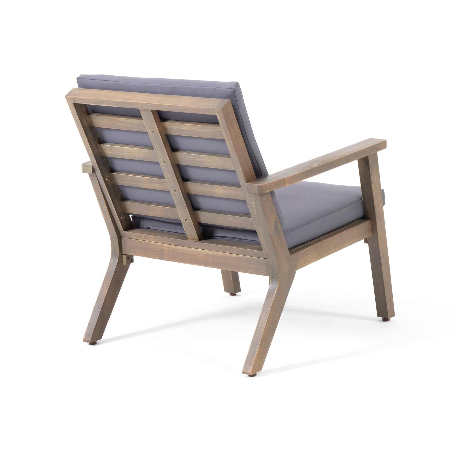 Temecula Club Chair Dark Grey Acacia Wood