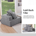 Special Shaped Frame For Oversized Modular U Shaped Sectional Sofa,Luxury Boucle Floor Couch Set,Convertible Sleeper Couch,Spacious Foam Filled Sofa Bed For Living Room Gray Boucle 1 Seat