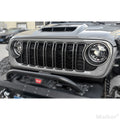 Front Mesh Grille Grid Grill For 2018 2024 Jeep Wrangler Rubicon Sahara Sport Jl Jt Grill With Camera Hole Black Plastic Black Abs