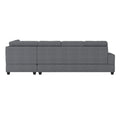 Modern Living Room 3 Piece Sectional Reversible Sofa Chaise Storage Ottoman Tufted Detail Dark Gray Microfiber Upholstered Drop Down Cup Holder Solid Wood Frame Furniture Dark Gray Microfiber Wood