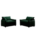 Green Corduroy,Luxurious And Sophisticated Deep Seated Sofa Set With Two Single Deep Seat Sofa Suitable For Living Room And Office Green Corduroy 2 Seat