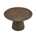 47.24'' Round Modern Style Mdf Wood Dining Table For Kitchen, Living Room, Cafe, Stylish Leisure Desk With Sturdy Cylindrical Base, For Small Spaces, Apartment,Walnut Walnut Mdf