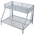 Twin Xl Over Queen Metal Bunk Bed With Ladder And Guardrails, Silver Expected Arrival Time: 9.7 Box Spring Not Required Twin Xl Silver Metal Metal