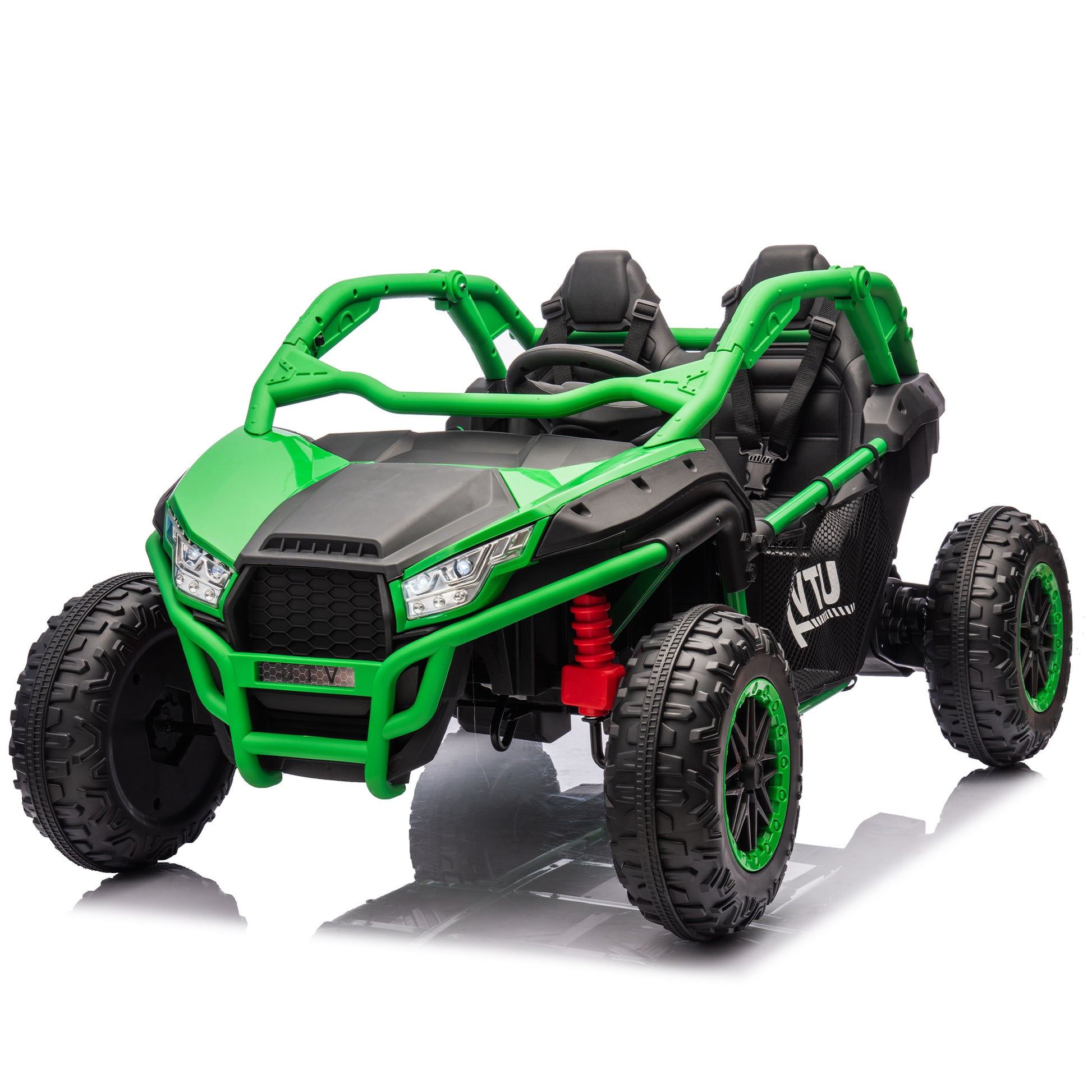 24V Two Seater Kids Ride On Utv W Parents Control,20In Seat Width,400W Super High Power,Four Wheel Suspension,Bluetooth,Mp3,Usb,Led Light,Horn,Rear Storage Space,Speeds 3.73 4.97Mph For Kids Aged 3