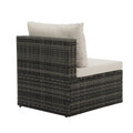 Patio Furniture, Outdoor Furniture, Seasonal Pe Wicker Furniture, 6 Set Wicker Furniture With Tempered Glass Coffee Table Dark Gray Seats 4 Pe Rattan Iron Waterproof Fabric