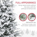 Homcom 9 Foot Pine Snow Flocked Artificial Christmas Tree With 616 Realistic Cedar Branches, Auto Open, Home Holiday Decoration, Green Green Plastic