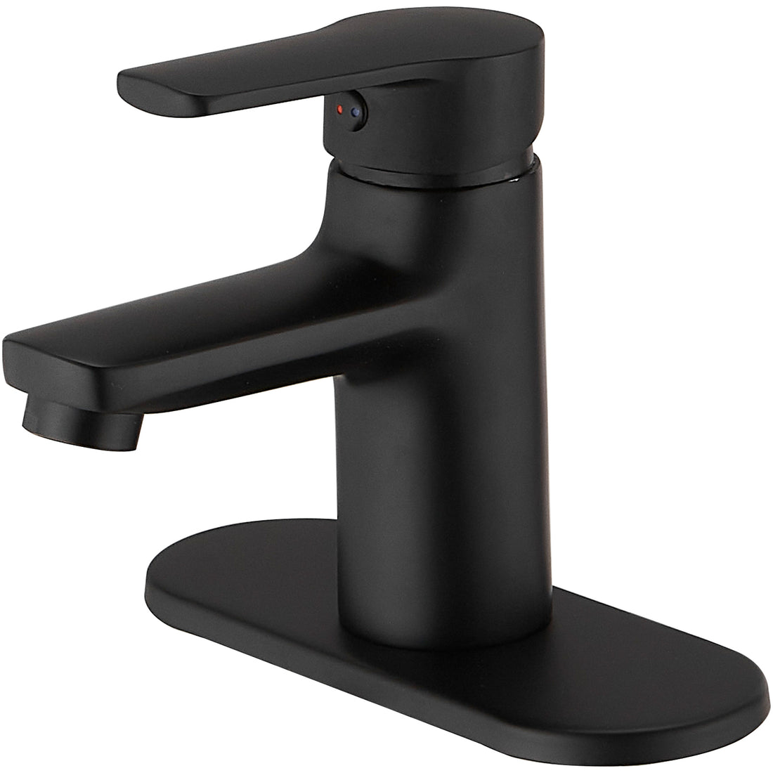 Matte Black Single Handle Low Arc Bathroom Faucet Matte Black Brass