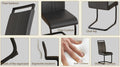 Modern Dining Chairs,Pu Faux Leather High Back Upholstered Side Chair With C Shaped Tube. Black Metal Legs For Dining Room Kitchen Vanity Patio Club Guest Office Chair Set Of 4 Grey Pu Grey Foam Pu