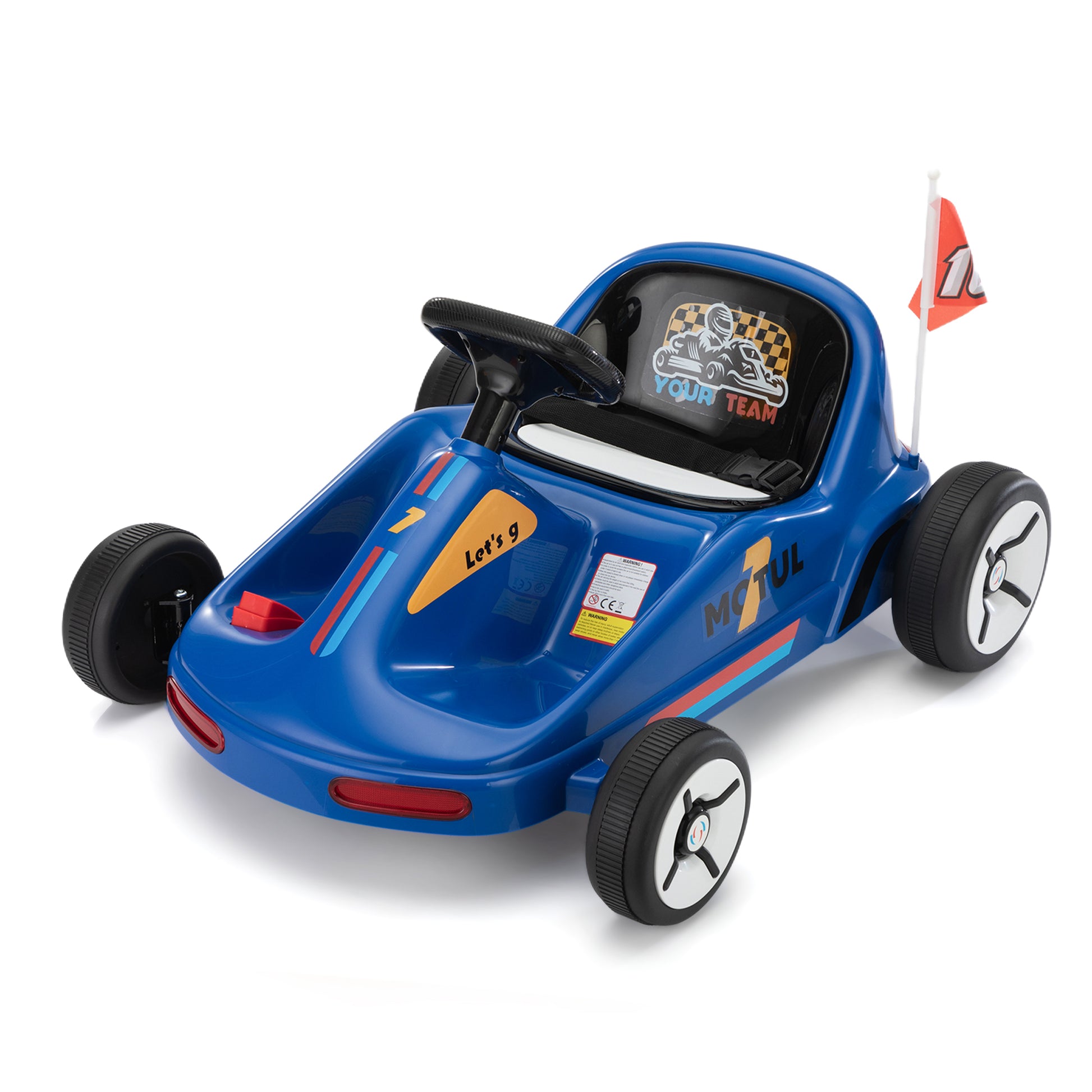 12V Kids Ride On Go Kart, Electric 4 Wheeler Car With Remote Control, Cushioned Seat, Led Lights, Mp3 Music, Bluetooth, Pedal Control, Battery Powered Vehicle For 3 8 Years Old, Blue Blue Polypropylene