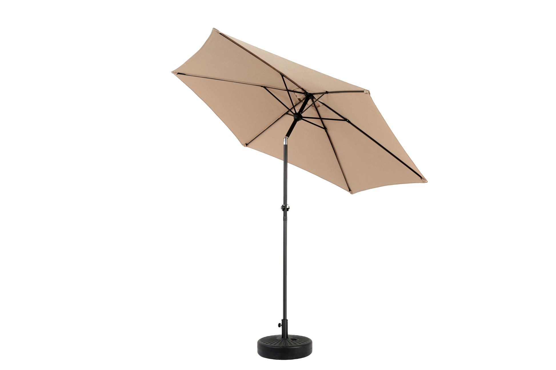 9Ft Outdoor Patio Umbrella Outdoor Table Umbrella With Push Button Tilt And Crank, Market Umbrella 6 Sturdy Ribsdeck, Backyard, Pool Base Not Included Khaki Khaki Garden & Outdoor Steel