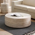 39.37'' Faux Mars Pattern Coffee Tables For Living Room Round Tea Faux Travertine Textured Table For Living Room, No Need Assembly. Marble Fiberglass