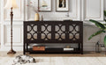 Elegant Retro Console Table Storage Cabinet Sideboard With Mirrored Doors, Spacious Shelves, And Durable Acacia Wood Legs Perfect For Living Room, Dining Room, Or Entryway Espresso Espresso Primary Living Space Solid Wood Mdf