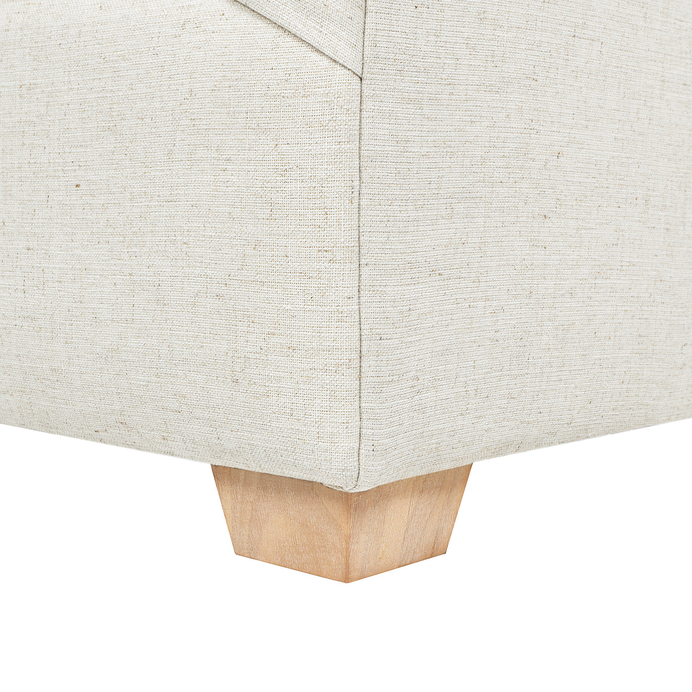 Ada 38" Flared Arm Contemporary Armchair With Lumbar Pillow, Flax White Linen White Foam Linen