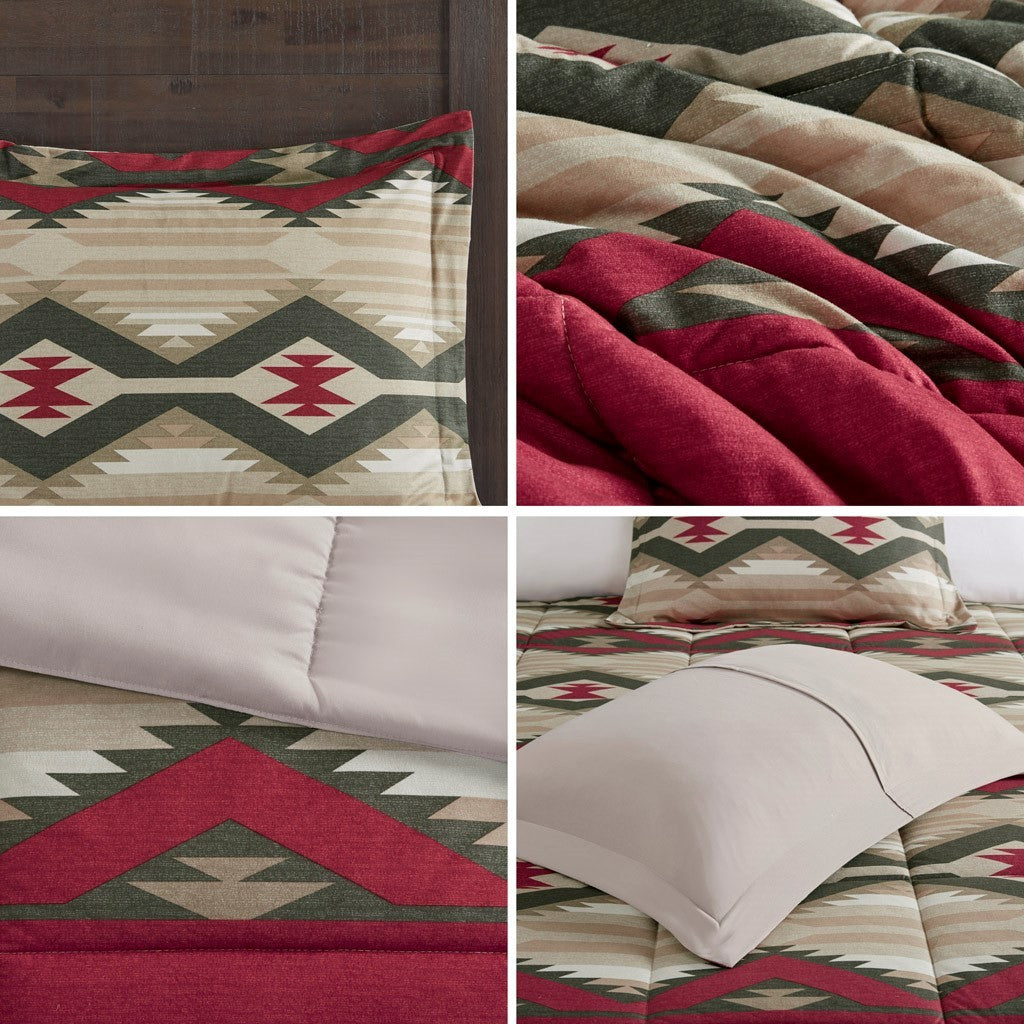 Down Alternative Comforter Set With Throw Pillow Queen Multicolor Polyester