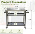 3 Shelf Outdoor Grill Table, Grill Cart With Wheels, Outdoor Pizza Oven And Food Prep Table, Blackstone Table With Stainless Steel Tabletop, Grill Stand For Blackstone Griddle For Outside Bbq Grey