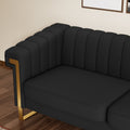 Fx P81Pu Bk Sofa 84.65Inch Fashionable Sofa For Livingroom And Office Room 3S Sofa Temu Suitable Black Pu 2 Seat