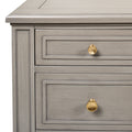 Dauphin Gold Accent 5 Drawer Wood Executive Desk, Grey Cashmere Wood Gray Solid Wood Mdf Wood