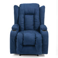 Massage Recliner Navy Blue Fabric