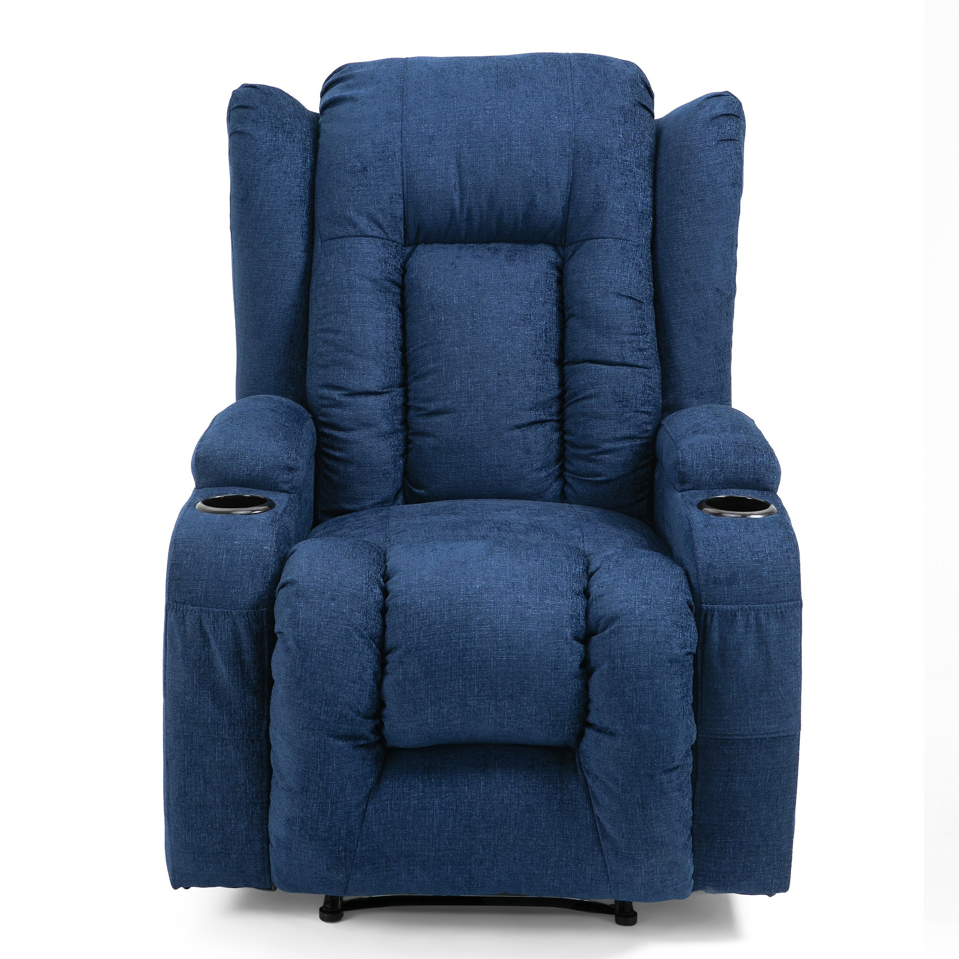 Massage Recliner Navy Blue Fabric