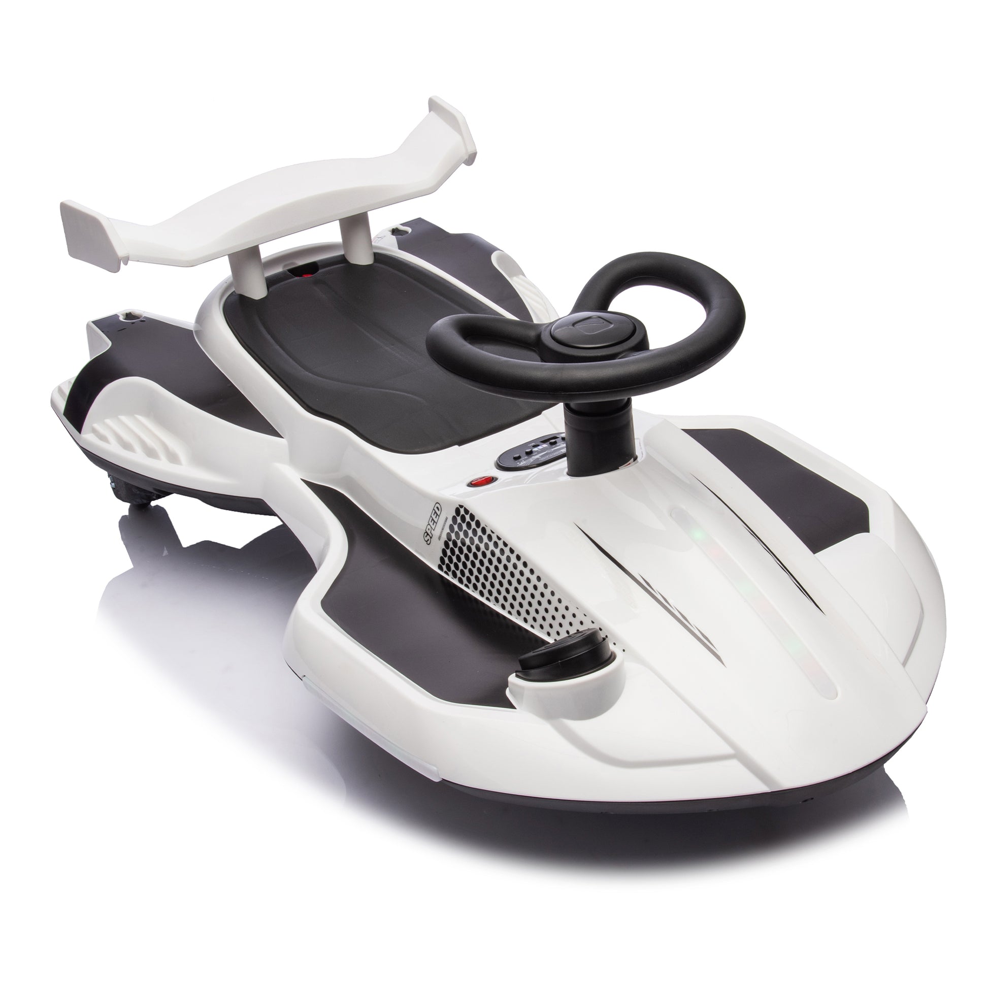 12V Kids Ride On Electric Toy,360 Degree Drift In Place,Spray Function,Front&Side Lights Design,Usb Mp3,Bluetooth,Music, 3.73 4.35 Mph,Easy Installation,Ultimate Cool Operation For Kids Aged 3 . White 100 149 Lbs Polypropylene