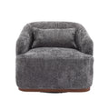 Coolmore Swivel Barrel Chair, Comfy Round Accent Sofa Chair For Living Room, 360 Degree Swivel Barrel Club Chair, Leisure Arm Chair For Nursery, Hotel, Bedroom, Office, Lounge Gray Gray Primary Living Space Foam Chenille
