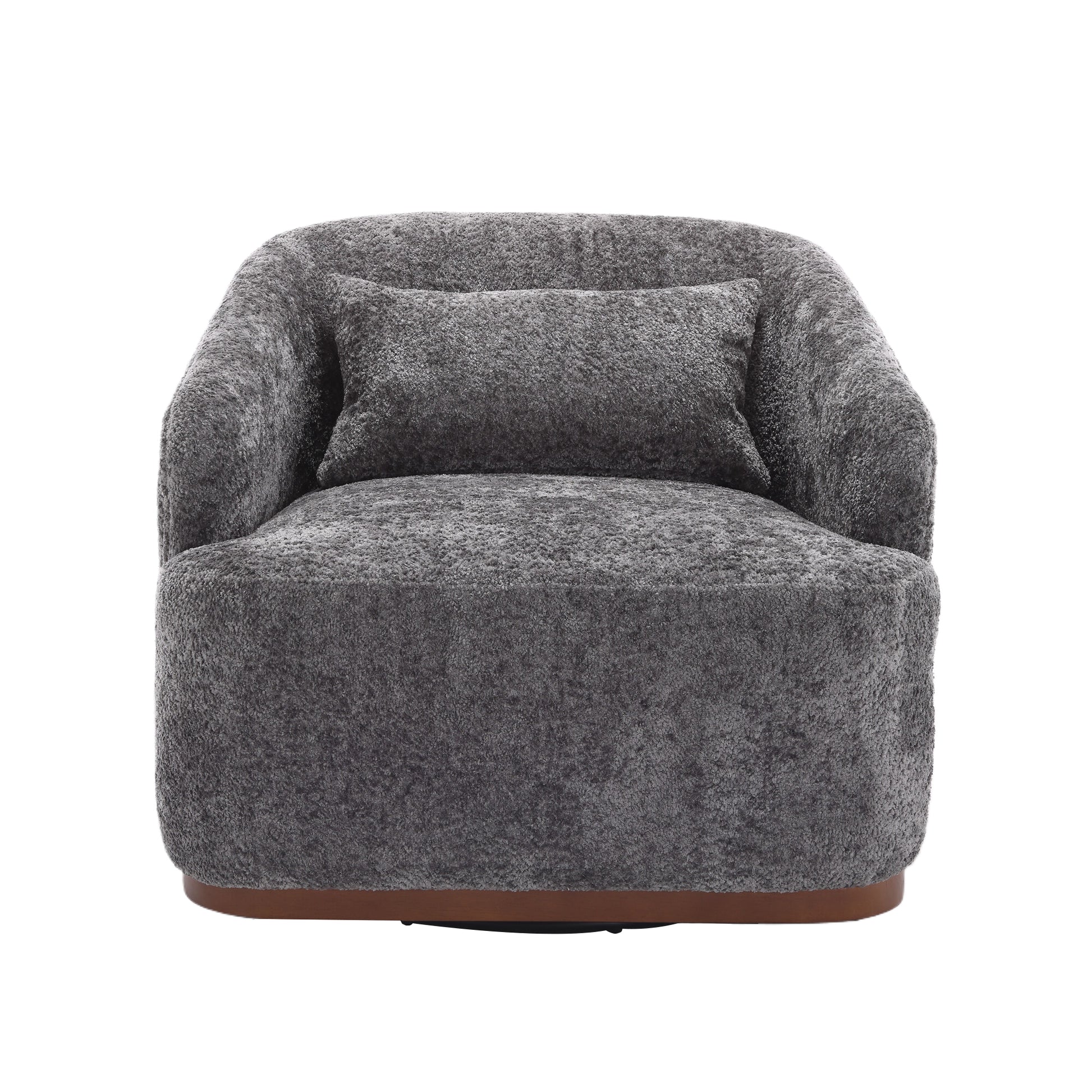 Coolmore Swivel Barrel Chair, Comfy Round Accent Sofa Chair For Living Room, 360 Degree Swivel Barrel Club Chair, Leisure Arm Chair For Nursery, Hotel, Bedroom, Office, Lounge Gray Gray Primary Living Space Foam Chenille
