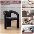 Coolmore Contemporary Designed Velvet Fabric Upholstered Accent Dining Chair Barrel Side Chairs Kitchen Armchair For Living Room Set Of 2 Black Velvet Black Foam Velvet