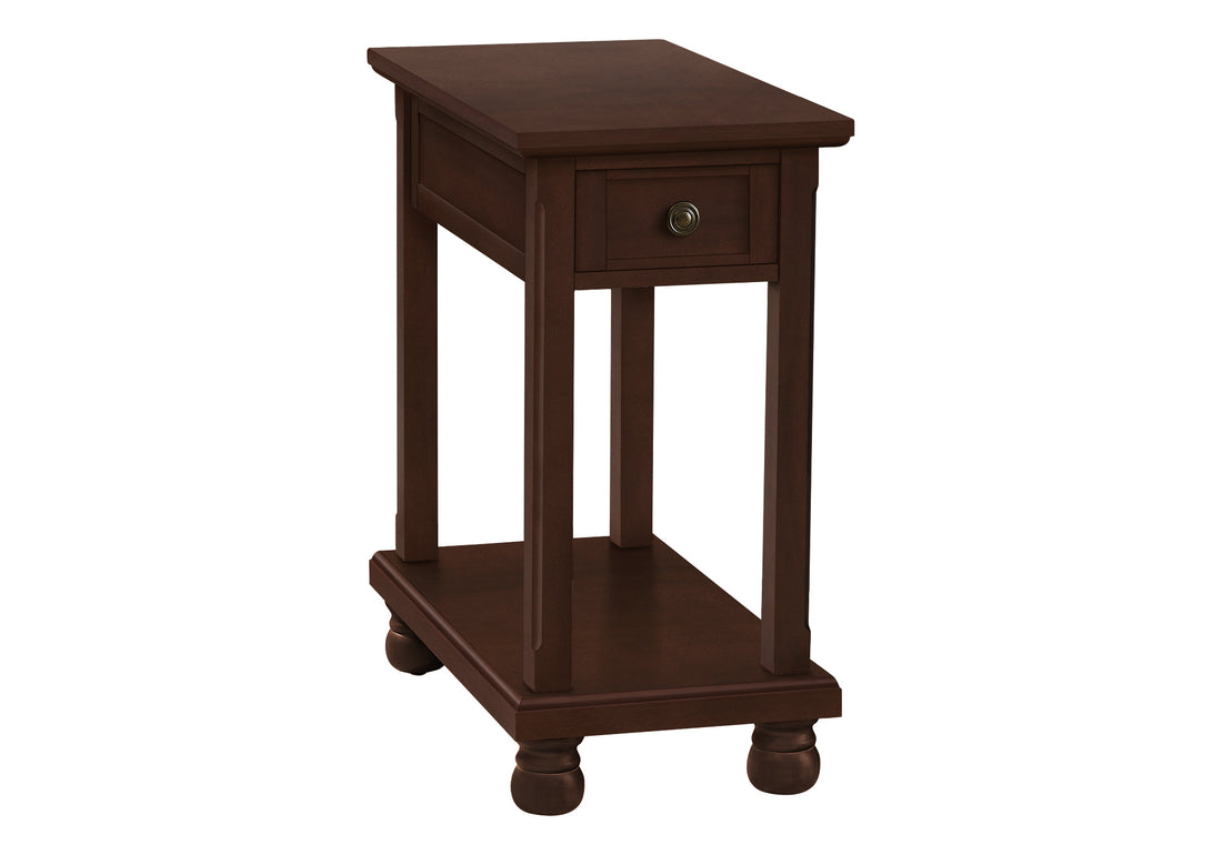 Accent Table, End, Side Table, Narrow, Nightstand, Bedroom, Lamp, Storage Drawer, Brown Veneer, Traditional Espresso Mdf