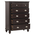 Dark Cherry Finish Classic Design Chest Of 5X Drawers Wooden Bedroom Furniture 1Pc Cherry Wood