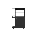 Clip Kitchen Cart, Single Door Cabinet, Four Casters Black Black Kitchen Modern Rectangular Stationary Kitchen Islands Particle Board Particle Board Medium 40 55In