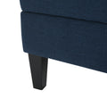 Storage Ottoman Navy Blue Fabric