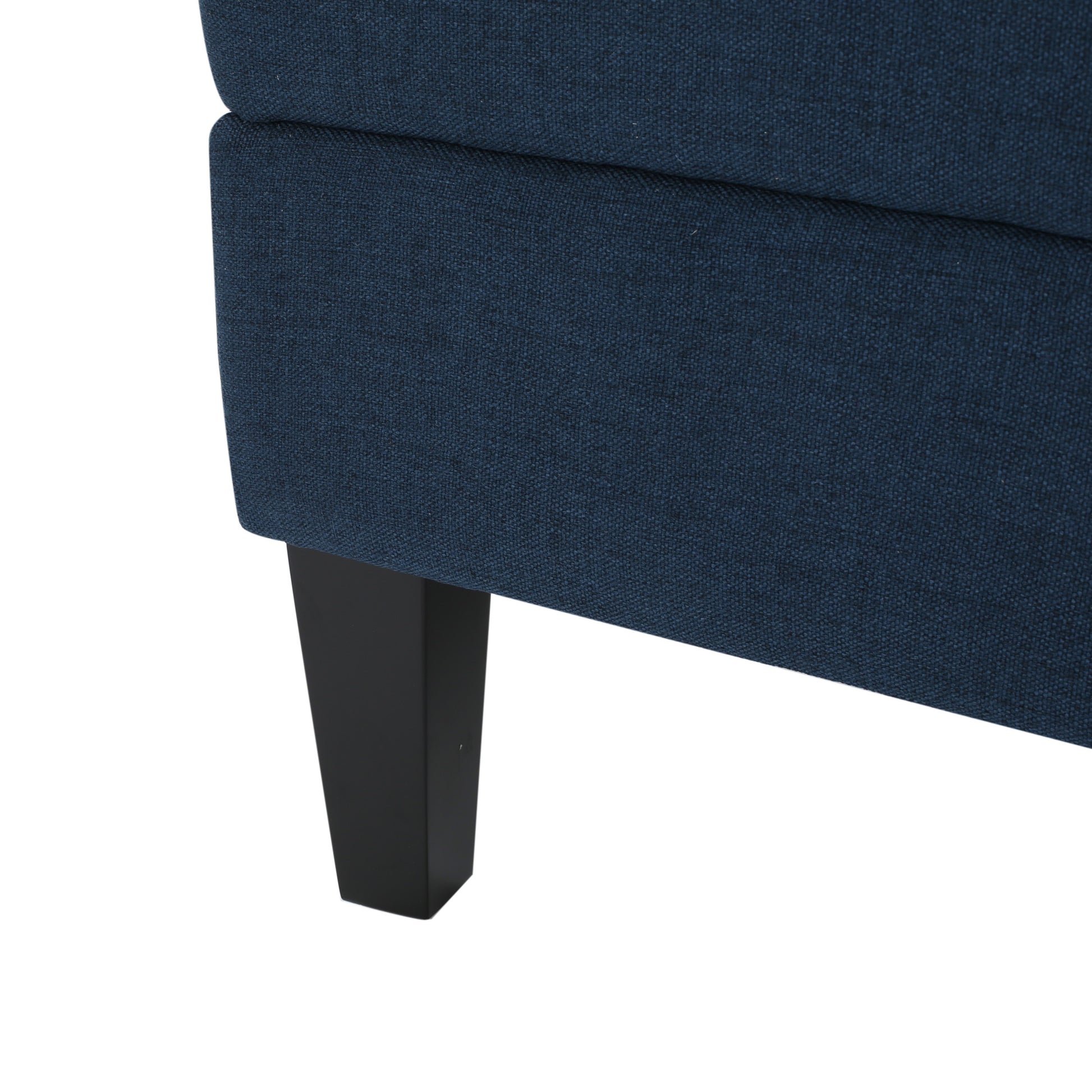 Storage Ottoman Navy Blue Fabric