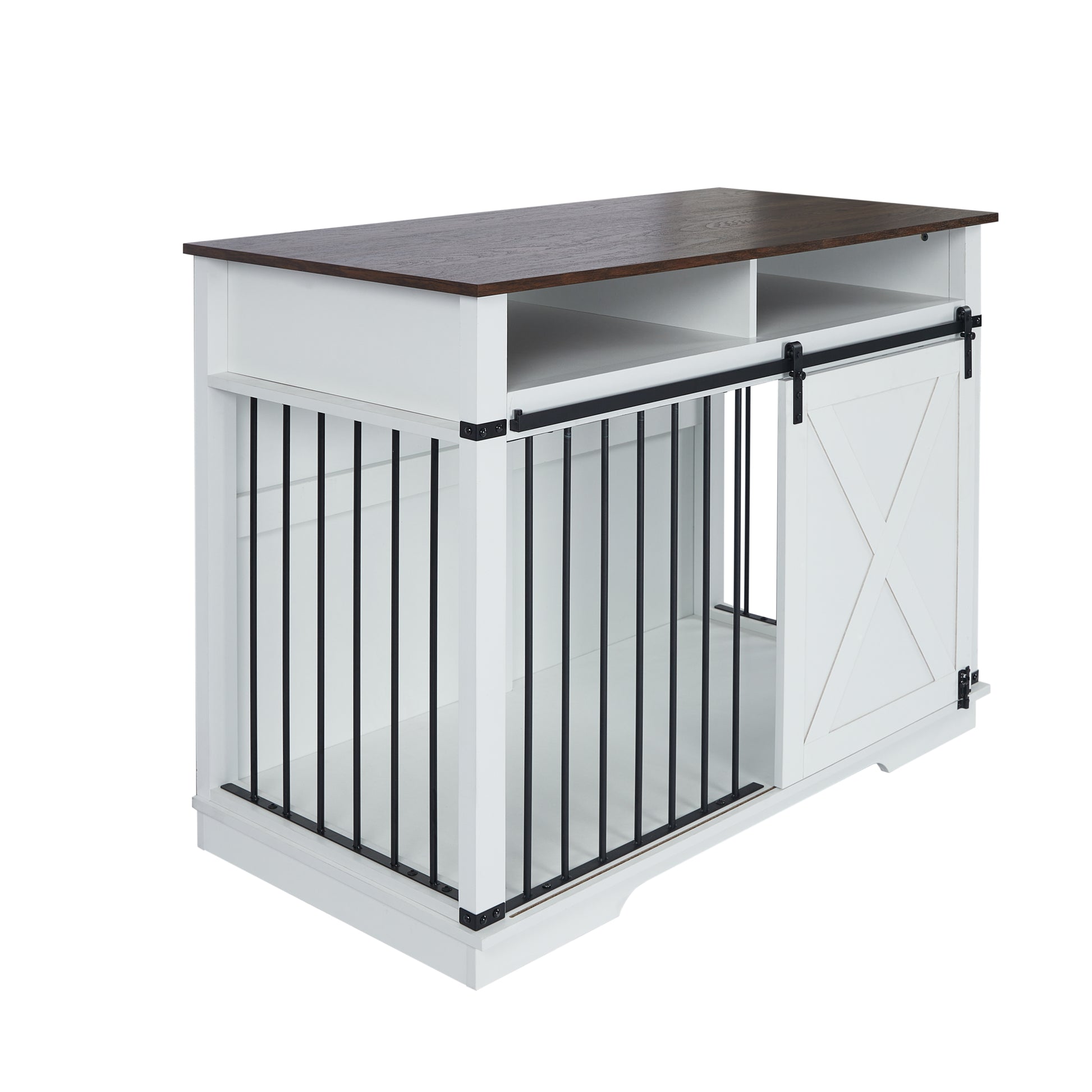 Wf005 Wh,The Dog Cage Has A Large Space White Linen