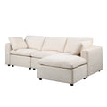 Modular Sectional Sofa, Convertible U Shaped Sofa Couch, Modular Sectionals With Ottomans, 6 Seat Sofa Couch With Reversible Chaise For Living Room. Beige Beige Fabric 4 Seat