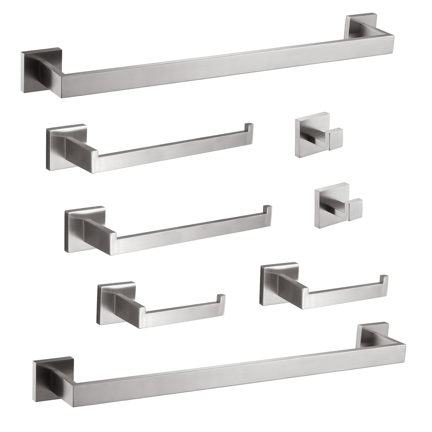 8 Piece Bathroom Hardware Set Brushed Nickel Stainless Steel