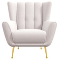 Gianna Mid Century Modern Tufted French Boucle Armchair White Boucle