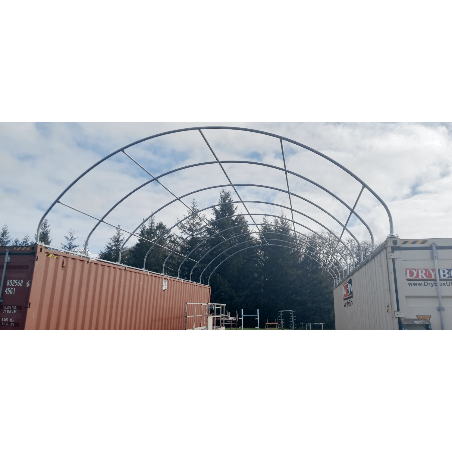 Ping Container Canopy Shelter 20'X40',18 Oz Pvc White Steel