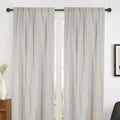 Newport Unlined Window Curtains For Bedroom, Linen Curtains For Living Room, 84 Inches Long Curtains For Living Room, Greige Greige Linen
