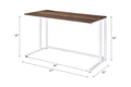 Tyrese Walnut & White Finish Writing Desk W Usb Walnut,White Metal,Synthetic Wood