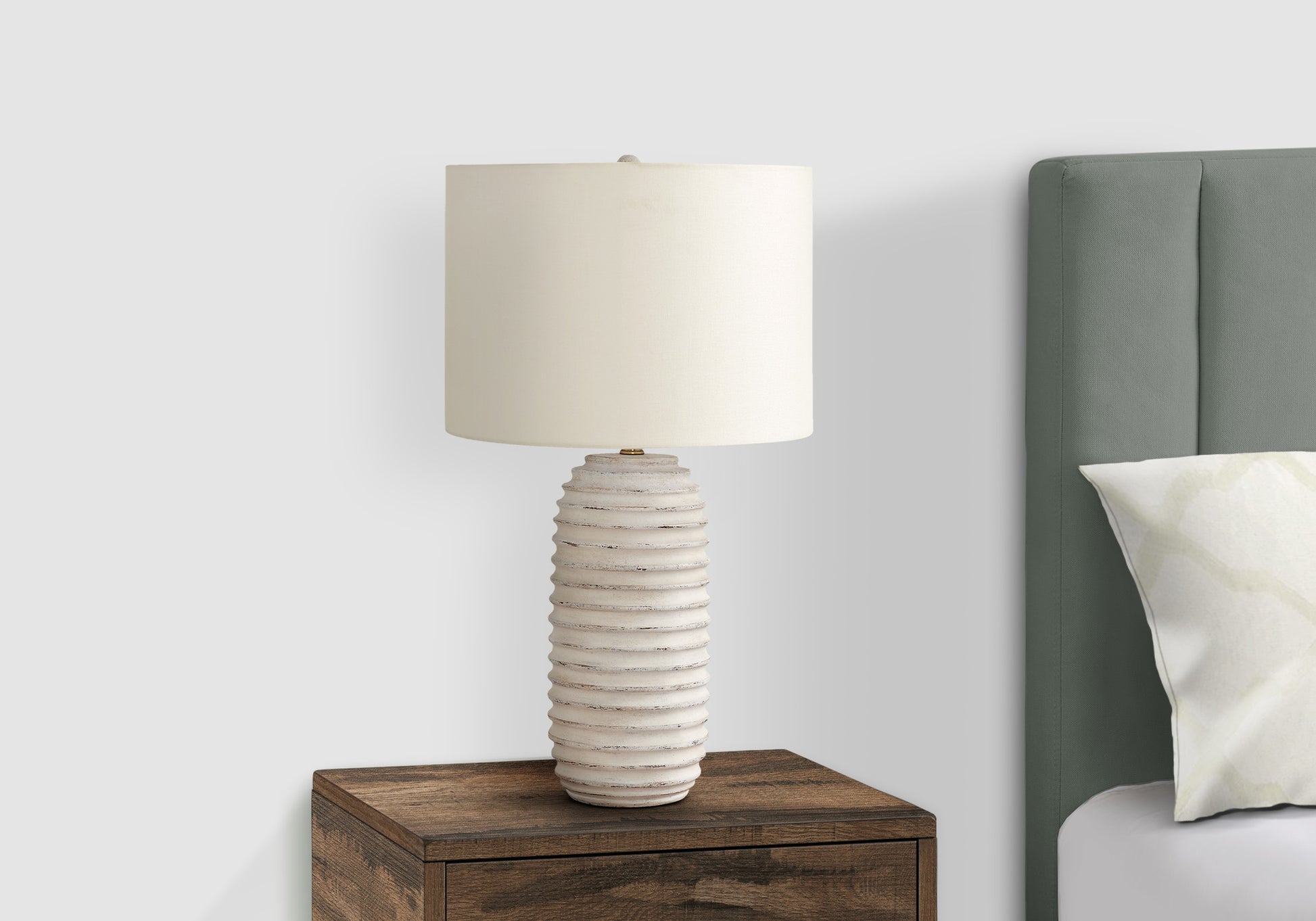 Lighting, 28"H, Table Lamp, Cream Resin, Ivory Cream Shade, Transitional Cream Polyresin