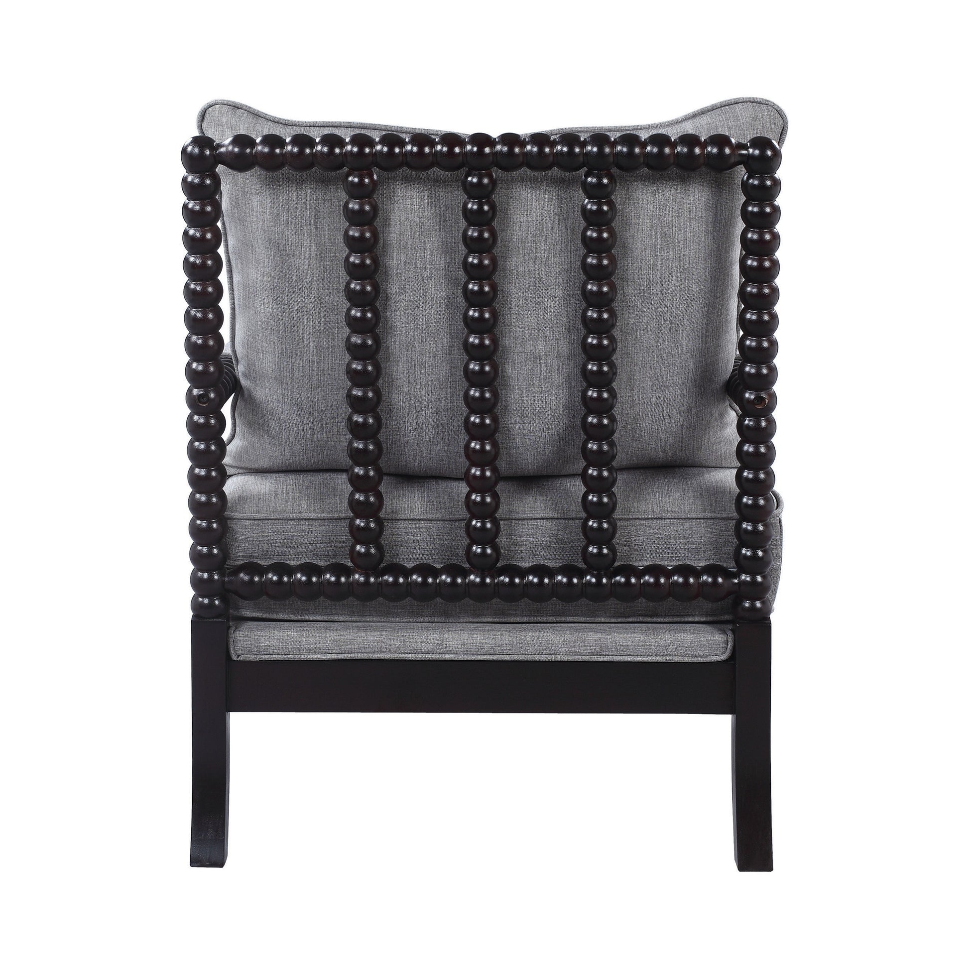 Turned Designing Accent Chair, Gray Gray Fabric