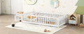 Twin Size Bed Floor Bed With Safety Guardrails And Door For Kids, White Old Sku:W158090683 Twin White Pine