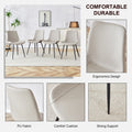 Table And Chair Set, White Imitation Marble Texture Rock Board Table Top, Black Metal Table Legs, Stable And Beautiful. Modern Simple Dining Table, Comfortable Seating. White Gray Metal