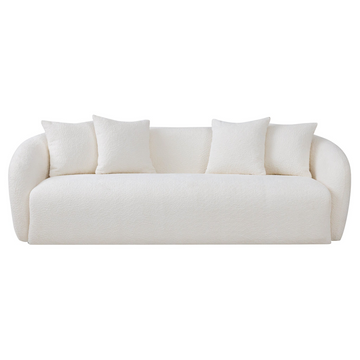 Linden Ivory Boucle Sofa White Boucle 3 Seat