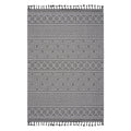 5X7 Grey White Geometric Indoor Outdoor Area Rug Grey White Polypropylene