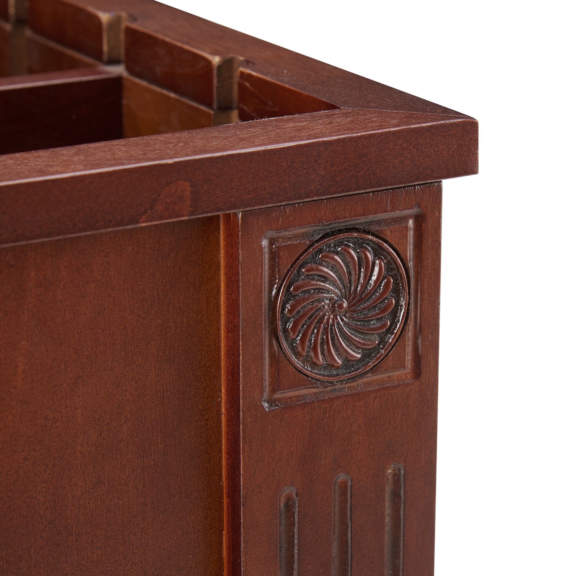 Powered Traditional End Table With Charging Station, Narrow Side Table With Usb Ports And Outlets, Nightstand With Storage, Bedside Tables With Wheels For Living Room, Bedroom,Red Walnut Walnut