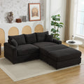 Modern Sectional Couch2 Pieces Corduroy Couch Cushion Coverssoft Stretch Sofa Slipcovers With 2Pcs Pillows Black Corduroy 2 Seat